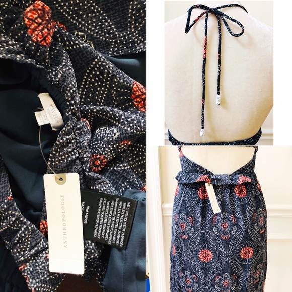 NWT ANTHROPOLOGIE Tavik Rose Halter Dress Size XS - Picture 5 of 7